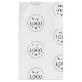 Klassieke witte kleine cadeautas met aangepast log (Achterkant)