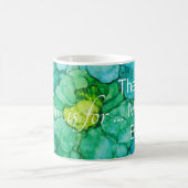 Klassieke witte koffie mok "Blue-Greens Flowers" (Center)