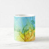 Klassieke witte koffie mok "Flowers Ink 3" (Center)