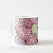 Klassieke witte koffie mok "Flowers Ink 4" (Voorkant links)