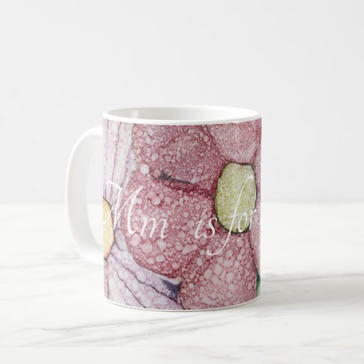 Klassieke witte koffie mok "Flowers Ink 4" (Voorkant links)
