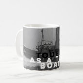 Klassieke witte koffie Mok hard als sleepboot (Voorkant links)