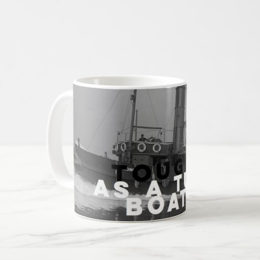Klassieke witte koffie Mok hard als sleepboot (Voorkant links)