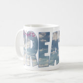 Klassieke witte koffie mok "vergeet niet om BREATH (Voorkant links)