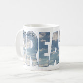 Klassieke witte koffie mok "vergeet niet om BREATH (Voorkant links)