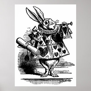 Klassieke Witte Konijn uit Alice in Wonderland als Poster