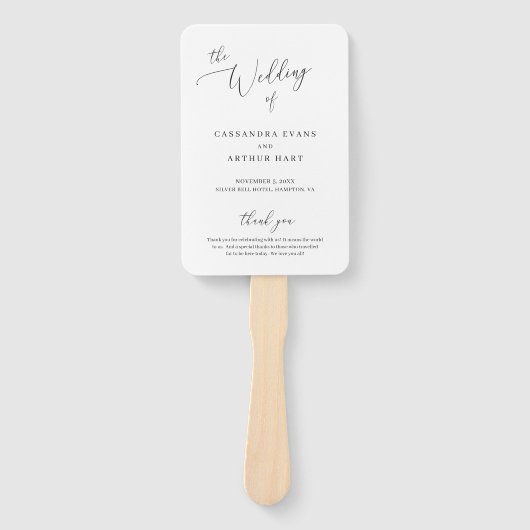 Klassieke witte legant eenvoudige bruiloft met han handwaaier (Voorkant)