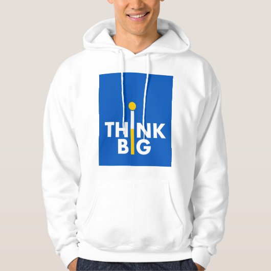 Klassieke Witte Mannen Hoodie met 'Think Big' Logo (Voorkant)