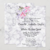 Klassieke witte marmer roze Lily Traditional Weddi Kaart (Voorkant / Achterkant)