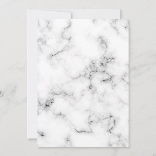 Klassieke Witte Marmeren bruiloft uitnodiging (Achterkant)