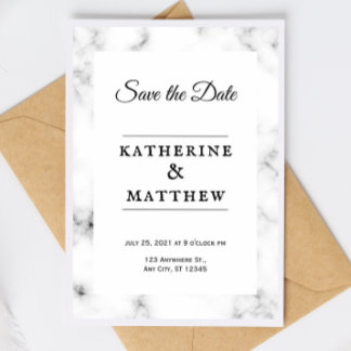 Klassieke Witte Marmeren bruiloft uitnodiging