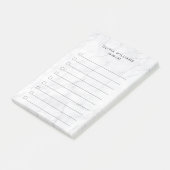 Klassieke witte marmeren takenlijst post-it® notes (Schuin)