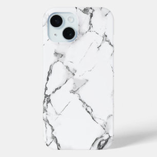 Klassieke witte marmeren textuur telefoonhoes iPhone 15 case