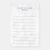 Klassieke witte marmeren to-do lijst post-it® notes (Voorkant)