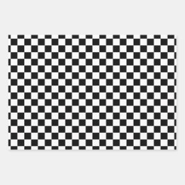 Klassieke witte met zwarte vierkante patroon stijl inpakpapier vel