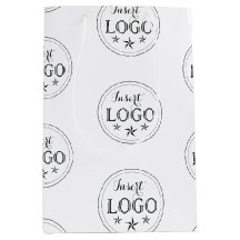 Klassieke witte middelgrote cadeautas met aangepas