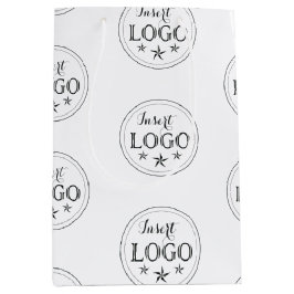 Klassieke witte middelgrote cadeautas met aangepas