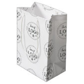 Klassieke witte middelgrote cadeautas met aangepas (Achterkant Gekanteld)