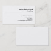 Klassieke witte miniatuur eenvoudig visitekaartje (Voorkant / Achterkant)