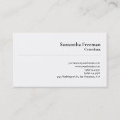 Klassieke witte miniatuur eenvoudig visitekaartje (Voorkant)