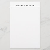 Klassieke Witte Minimalistische Eenvoudige Elegant Briefpapier (Voorkant)