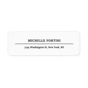 Klassieke witte minimalistische plaat etiket