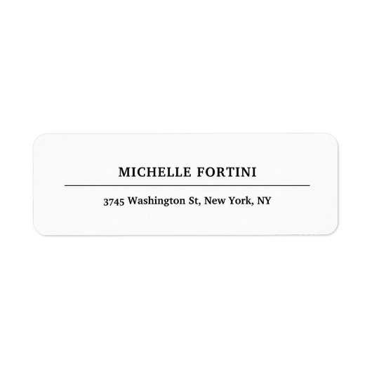 Klassieke witte minimalistische plaat etiket (Voorkant)