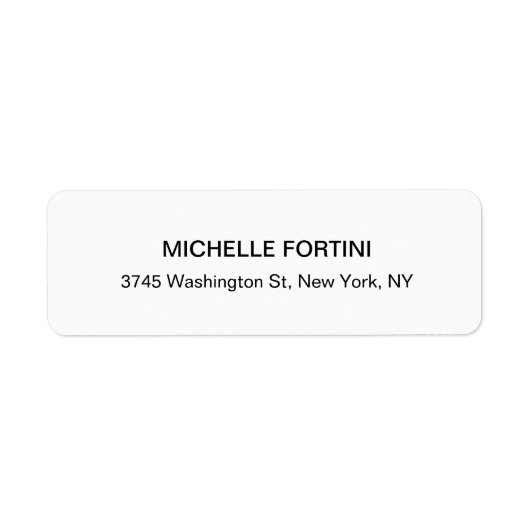 Klassieke witte minimalistische vlakte Eenvoudig Etiket (Voorkant)