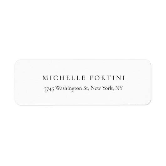 Klassieke witte minimalistische vlakte Eenvoudig Etiket (Voorkant)