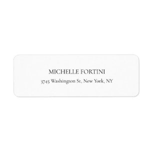 Klassieke witte minimalistische vlakte Eenvoudig Etiket