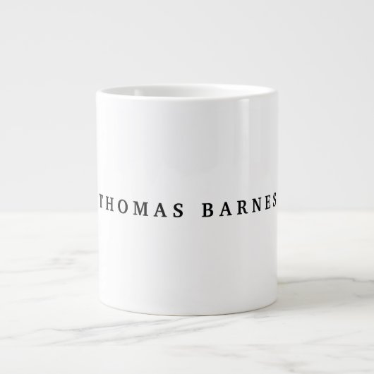 Klassieke witte minimalistische vlek elegant grote koffiekop (Voorkant)