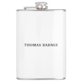 Klassieke witte minimalistische vlek elegant heupfles (Voorkant)