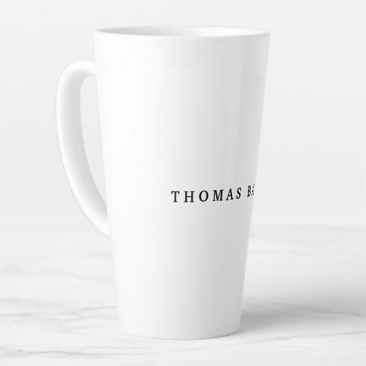 Klassieke witte minimalistische vlek elegant latte mok (Linkerhoek)