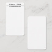 Klassieke witte minimalistische vlek elegant notitiekaartje (Voorkant / Achterkant)