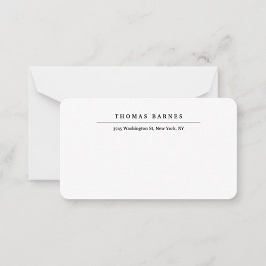 Klassieke witte minimalistische vlek elegant notitiekaartje (Voorkant)