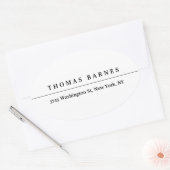 Klassieke witte minimalistische vlek elegant ovale sticker (Envelop)