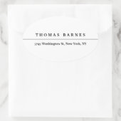 Klassieke witte minimalistische vlek elegant ovale sticker (Tas)