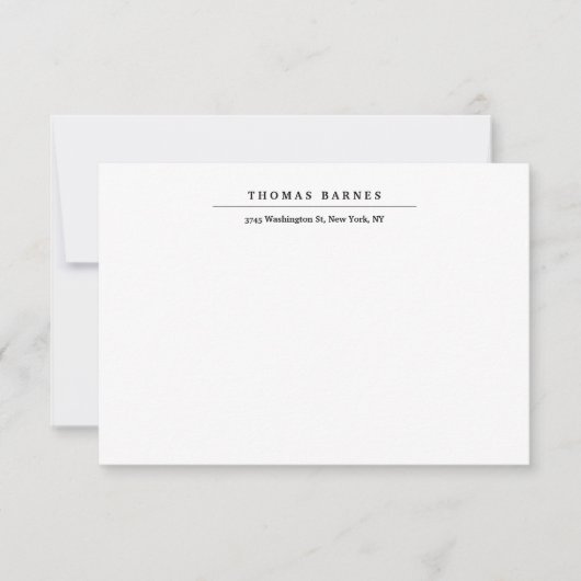 Klassieke witte minimalistische vlek elegant RSVP kaartje (Voorkant)