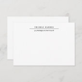 Klassieke witte minimalistische vlek elegant RSVP kaartje (Voorkant / Achterkant)