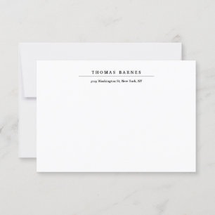 Klassieke witte minimalistische vlek elegant RSVP kaartje