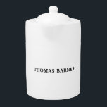 Klassieke witte minimalistische vlek elegant theepot<br><div class="desc">Represent yourself with this classical,  elegant design. This template can be customized to meet all professional occupations.</div>