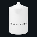 Klassieke witte minimalistische vlek elegant theepot<br><div class="desc">Represent yourself with this classical,  elegant design. This template can be customized to meet all professional occupations.</div>