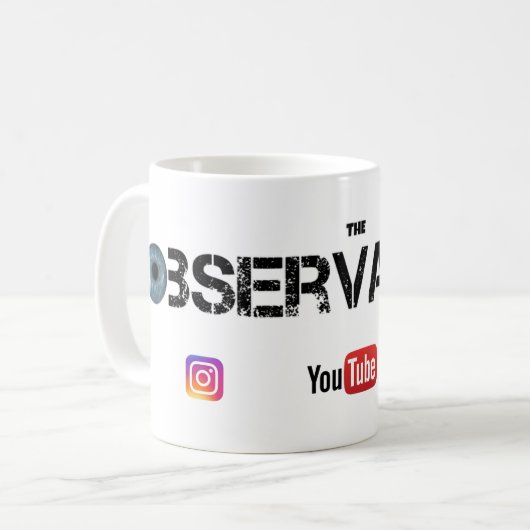 Klassieke witte Mok - Het waarnemingscentrum (Voorkant links)