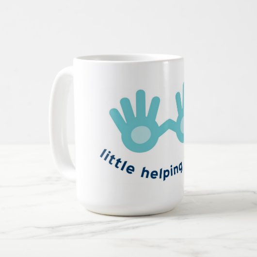 Klassieke witte Mok met glimlach-Logo (Voorkant links)