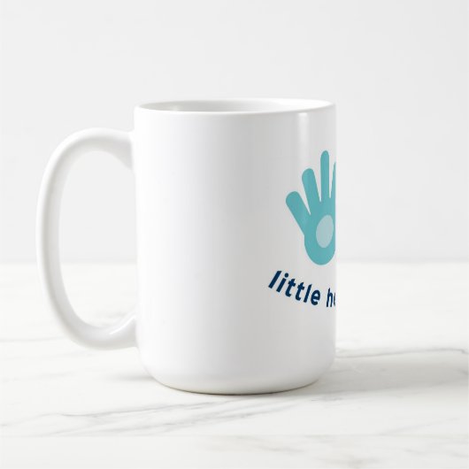 Klassieke witte Mok met glimlach-Logo (Links)