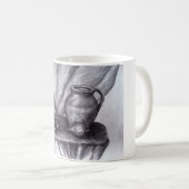 Klassieke witte Mok met nog leven potlood (Voorkant rechts)