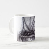 Klassieke witte Mok met nog leven potlood (Voorkant links)