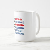 Klassieke witte mok TRAVEL USA (Voorkant rechts)