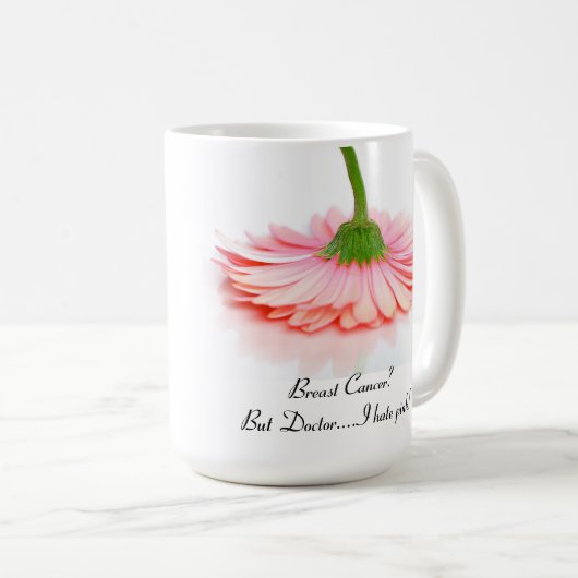 Klassieke witte Mok voor borstkankeroverlevenden (Voorkant rechts)