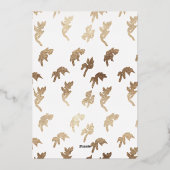 Klassieke witte monogram bruiloft gouden kuif folie uitnodiging (Achterkant)